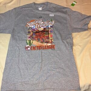 Majestic Mens L 2009 MLB Spring Training Cactus League Graphic T-Shirt Gray